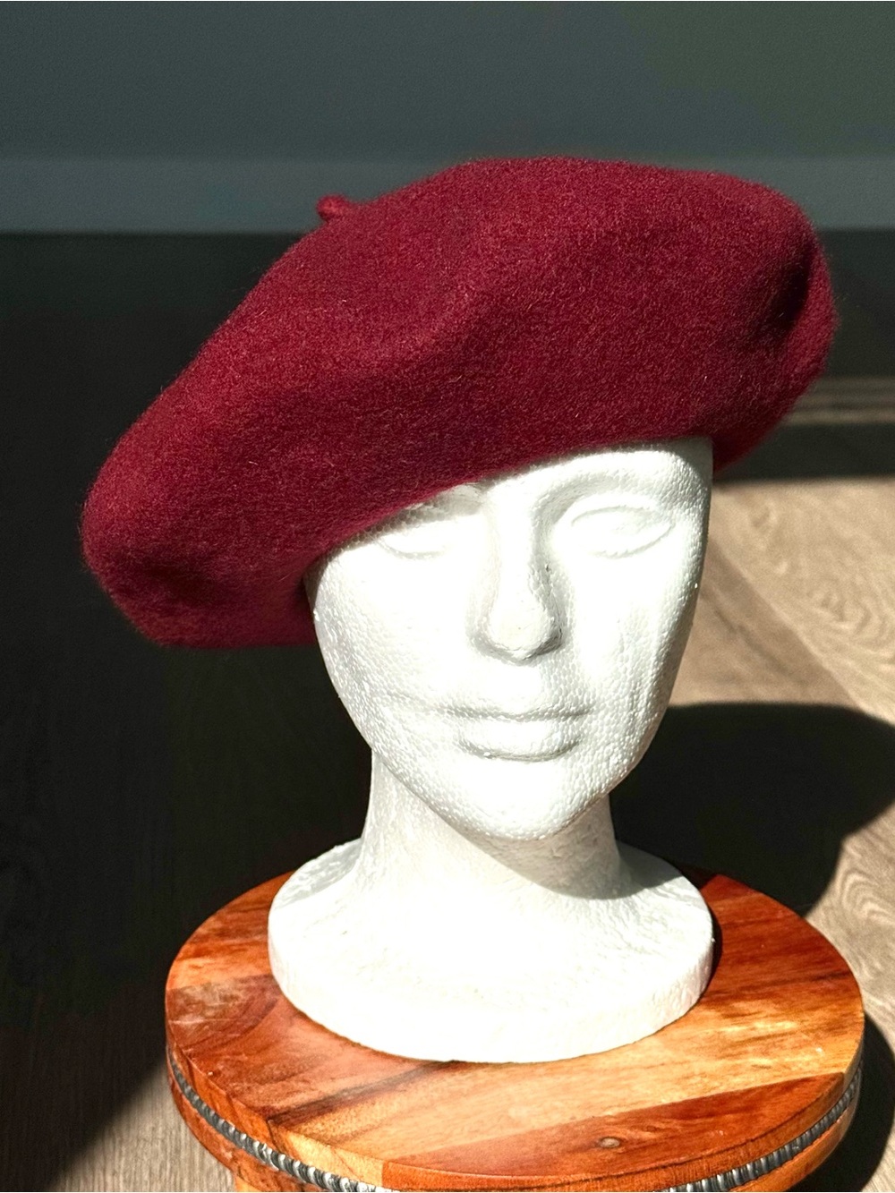 Burgundy Wool Beret Women 90% Wool French Parisian Classic Hat
